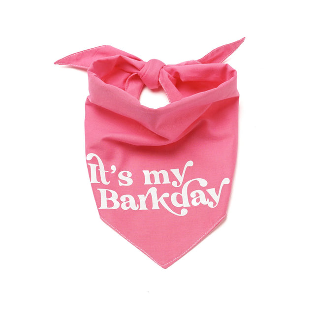 The Paws Bandana, Barkday rosa Hundehalstücher