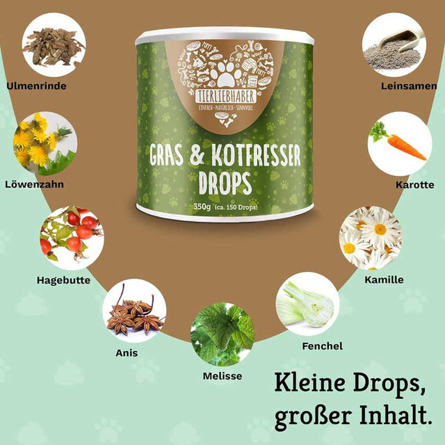 Tierliebhaber Gras & Kotfresser Drops Funktionssnack