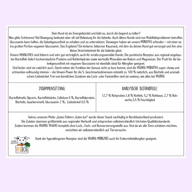 VEGDOG Hundesnack Vegan, Mobilities Veggie