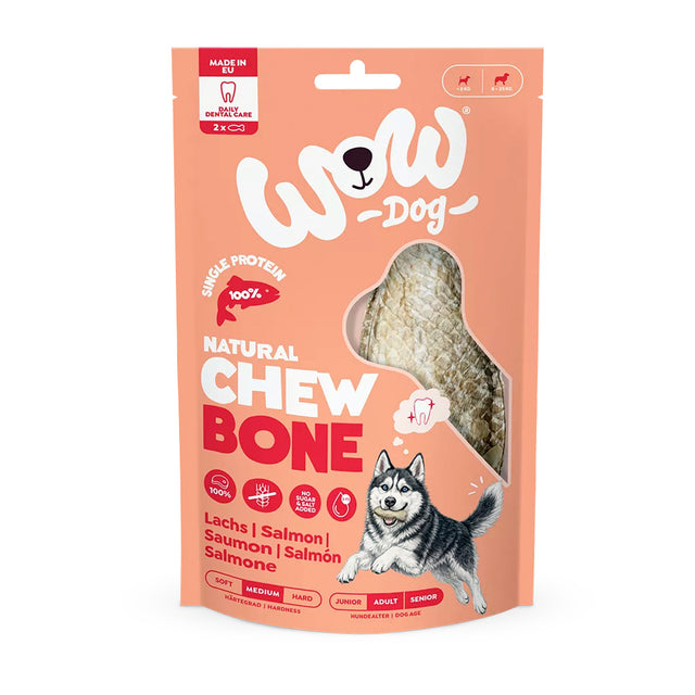 Wow Natural Chew Bone Lachs, 90g Hundeleckerli