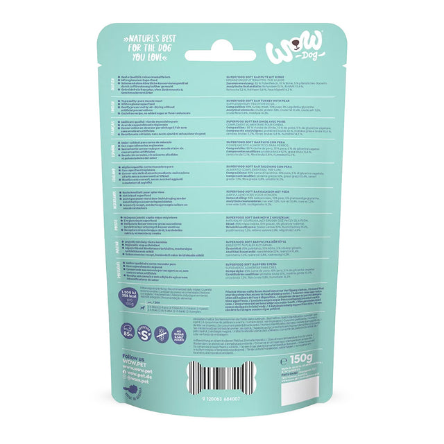 Wow Hundeleckerli Superfood Soft Bar – Pute, 150g Hundeleckerli