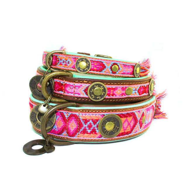 Dog with a Mission Hundehalsband | Boho Rosa Hundehalsband XX-Small | 2cm