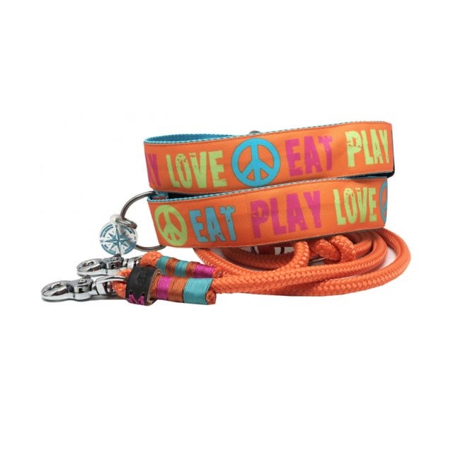 Saltydog Hundehalsband „Eat Play Love“, Orange Hundehalsband