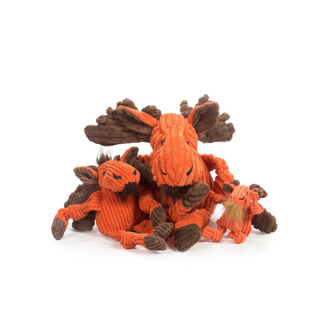 HuggleHounds Hundespielzeug Knottie | Morris the Moose Stoffspielzeug Wee - XS