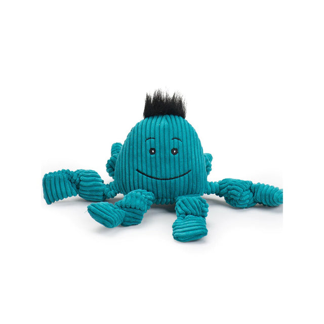 HuggleHounds Hundespielzeug Knottie | Octavie the Octopus Stoffspielzeug S - Sea Blue