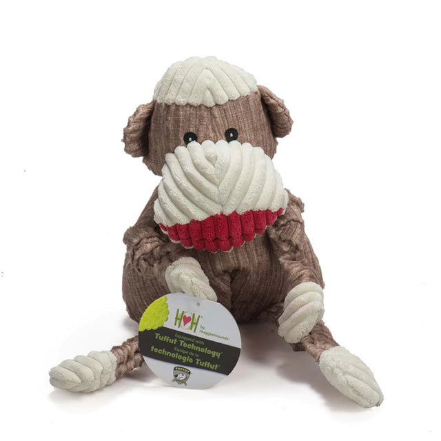HuggleHounds Hundespielzeug Knottie | Stuey Sock the Monkey Stoffspielzeug