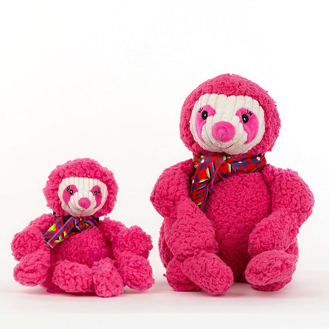 HuggleHounds Hundespielzeug Knottie | Sloth - Pink Hundespielzeug S