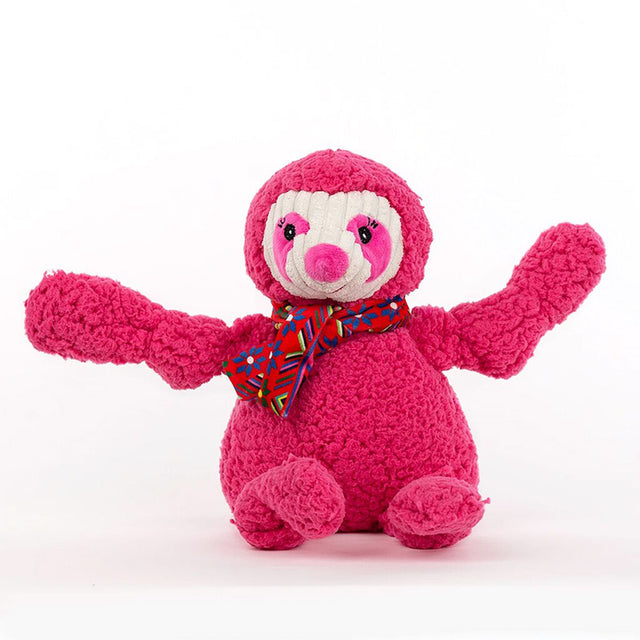 HuggleHounds Hundespielzeug Knottie | Sloth - Pink Hundespielzeug