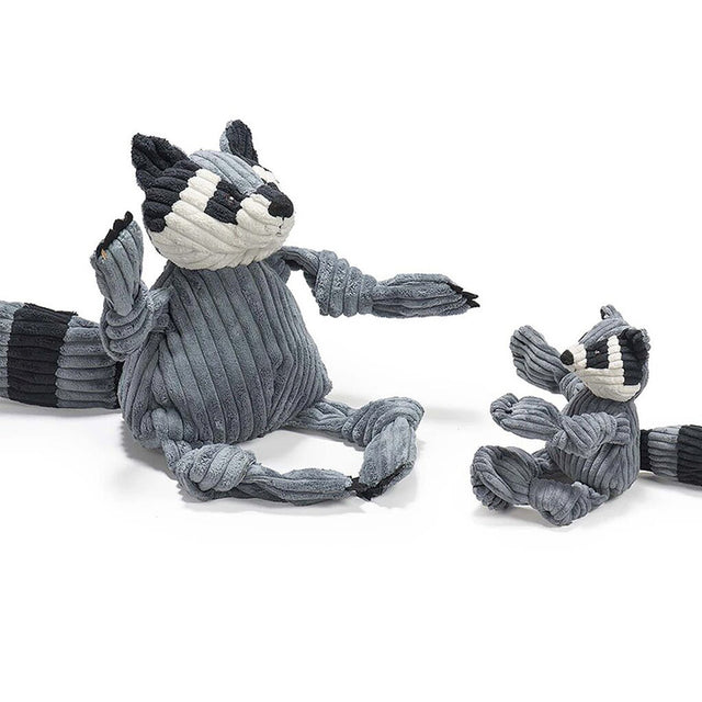 HuggleHounds Hundespielzeug Knottie | Reggie the Raccoon Stoffspielzeug S