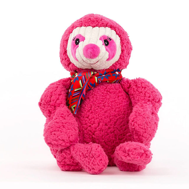 HuggleHounds Hundespielzeug Knottie | Sloth - Pink Hundespielzeug