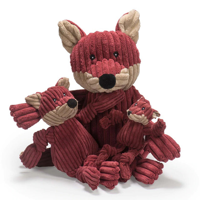 HuggleHounds Hundespielzeug Knottie | Sly the Fox Stoffspielzeug Wee - XS