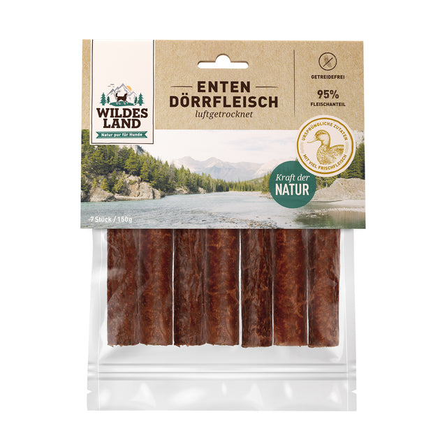 Wildes Land Dörrfleisch Ente, 7 Stück Fleischsnacks