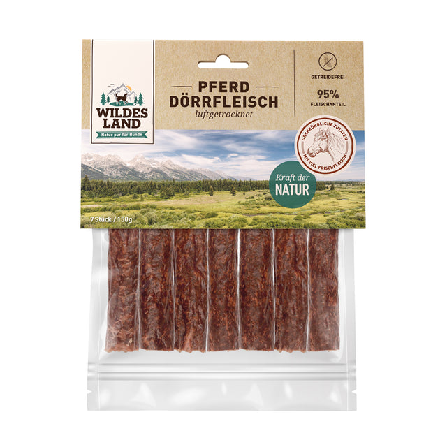 Wildes Land Dörrfleisch Pferd, 7 Stück Fleischsnacks