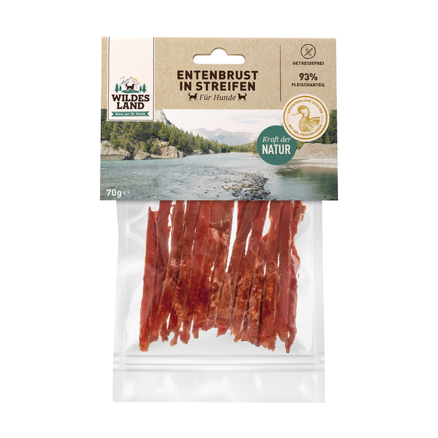 Wildes Land Entenbrust in Streifen, 70g Fleischsnacks