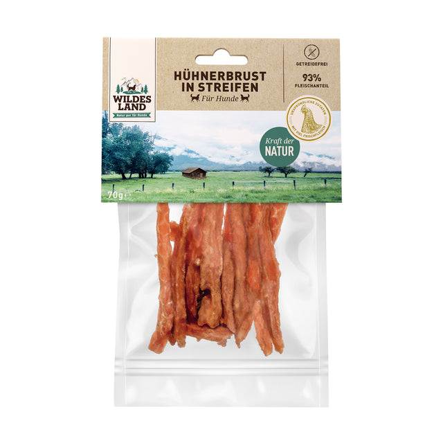 Wildes Land Hühnerbrust in Streifen Fleischsnacks