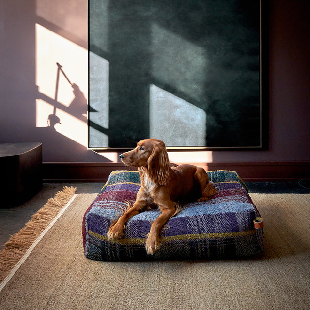 Cloud7 Hundebett | Cube Tartan Purple Hundebett