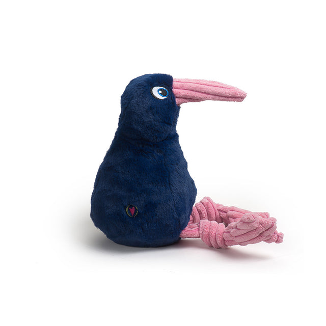 HuggleHounds Hundespielzeug Knottie | Fuzzy Flock - Kiwi Stoffspielzeug