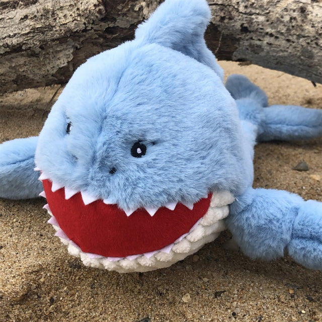 HuggleHounds Hundespielzeug Knottie | Finn the Shark Stoffspielzeug