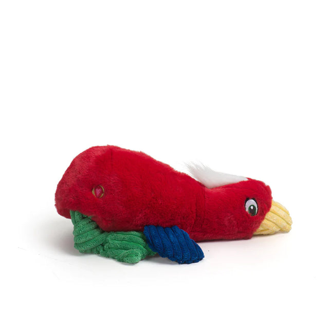 HuggleHounds Hundespielzeug Knottie | Fuzzy Flock - Parrot Stoffspielzeug