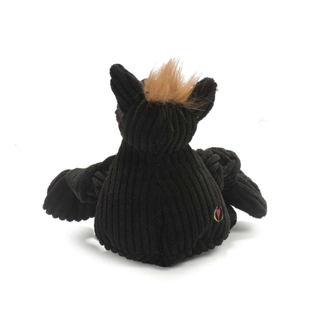 HuggleHounds Hundespielzeug Knottie | Black Dog Stoffspielzeug