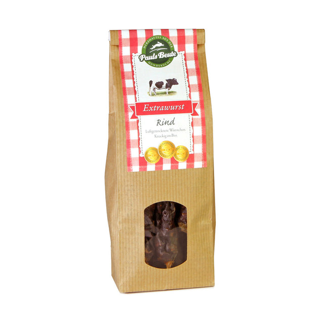 Pauls Beute Hundeleckerli Extrawurst, Rind Fleischsnacks 200 g