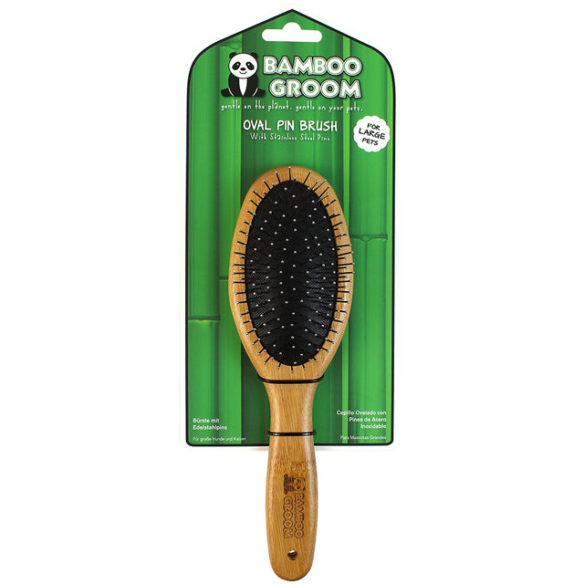 Bamboo Groom Ovale Bürste mit Pins Bürsten Large
