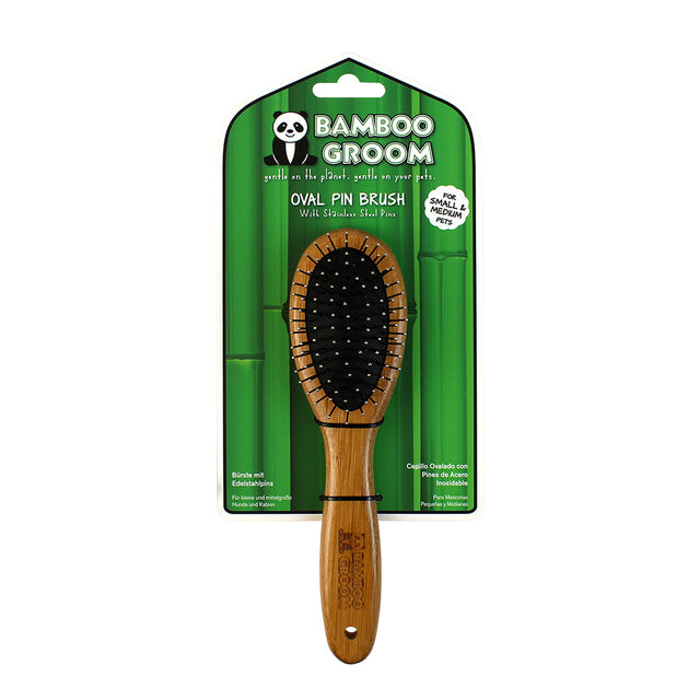 Bamboo Groom Ovale Bürste mit Pins Bürsten Small/Medium