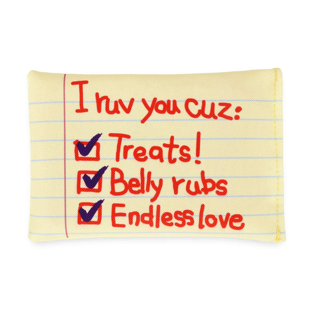 P.L.A.Y. Hundespielzeug Liebesbrief „I Ruv You" Stoffspielzeug