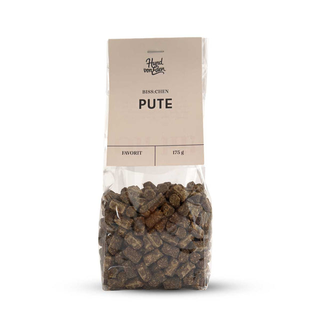 Hund von Eden BISS:CHEN Pute, 175g Fleischsnacks