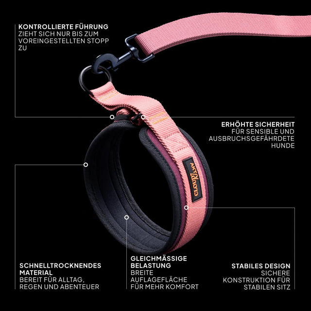 C-1 Zugstopp Halsband AKTIV Softshell, Aubergine/Soft Rose