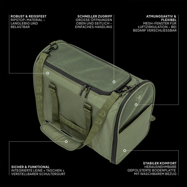 Cloud7 Hundeflugtasche AKTIV, Olive Hundetragetasche