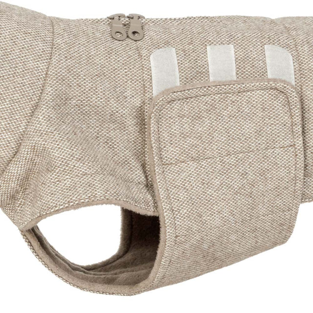 Hundemantel Dackel Brooklyn Flanell, Tweed Beige