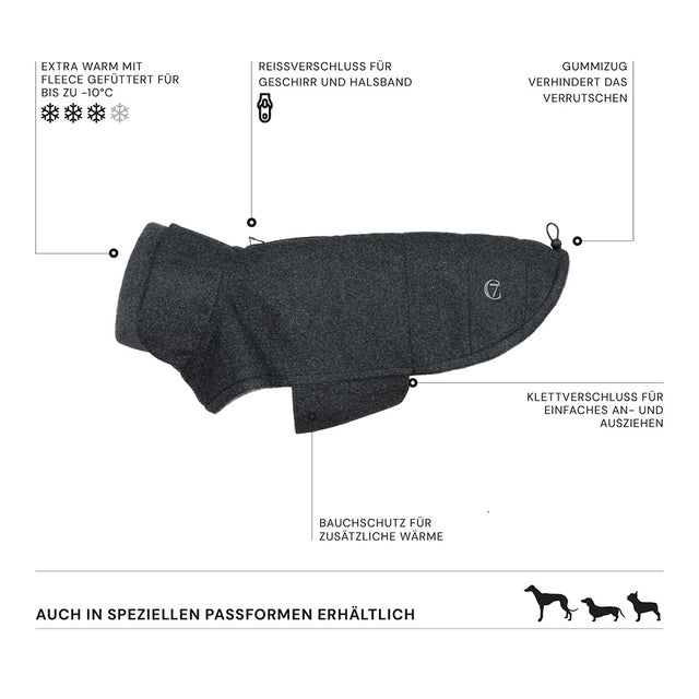 Cloud7 Hundemantel Dackel Brooklyn Flanell, Fern Green Hundewintermantel