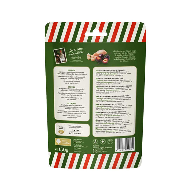 Dog's Love Winter-Chips Bio-Huhn mit Bio-Zwetschke und Bio-Vanille Fleischsnacks