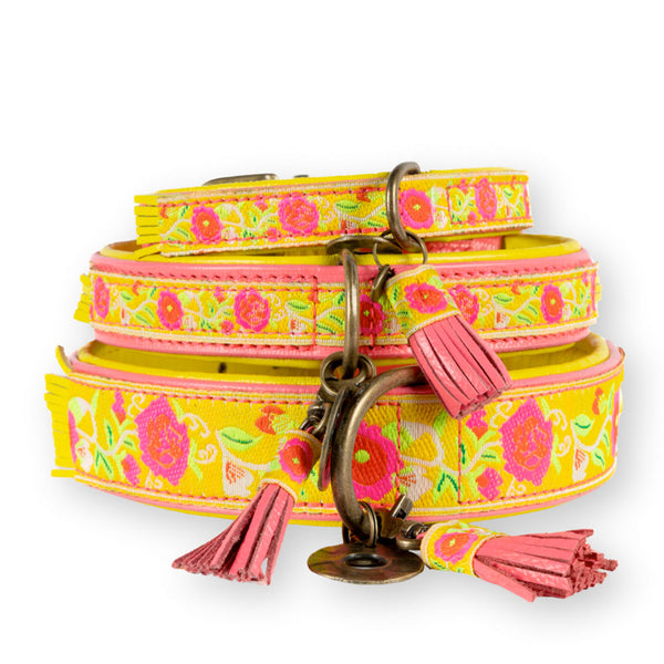 Beirui Hundehalsband Mit Blume, Personalisierbar – Sonnenblume, Größe S, Graviert, Goldene Schnalle, Für Hündinnen