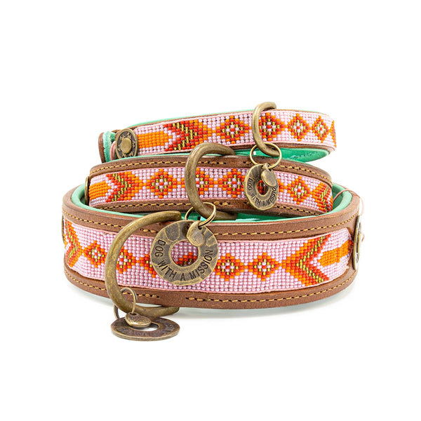 Dogs My Love Hundehalsband Aus Echtleder – Jagdmuster, Braun, 3 Größen (25–33 Cm)