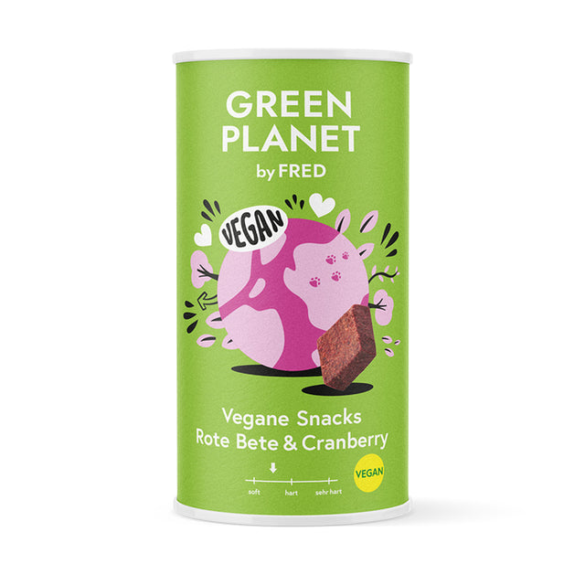 FRED & FELIA Hundesnack Green Planet by Fred, Vegane Snacks Rote Bete & Cranberry, 210g Hundeleckerli