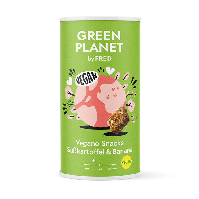 FRED & FELIA Hundesnack Green Planet by Fred, Vegane Snacks Süßkartoffel & Banane, 190g Hundeleckerli