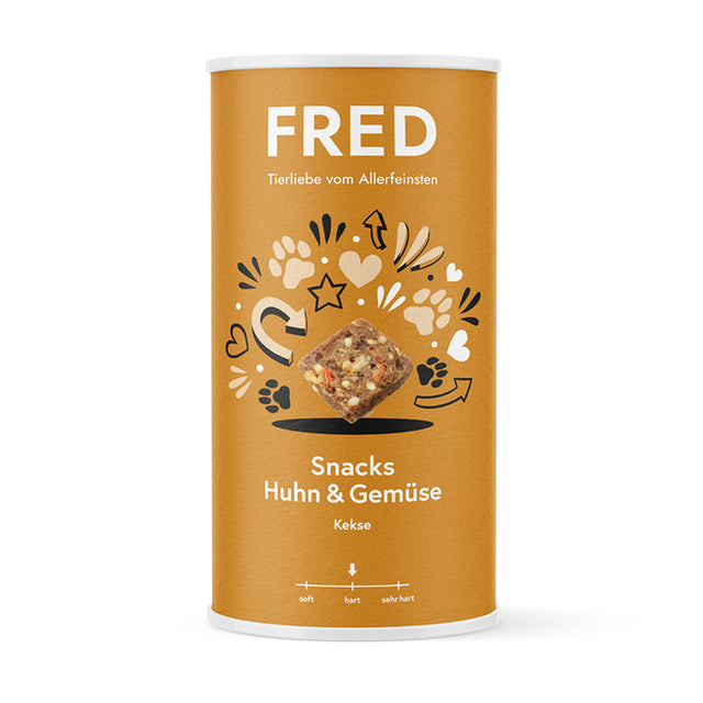 FRED & FELIA Hundesnack Huhn & Gemüse Kekse, 180g Hundeleckerli
