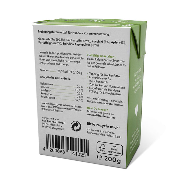 FRED & FELIA Smoothie Gemüse mit Spirulina, 200g Ergänzungsfuttermittel