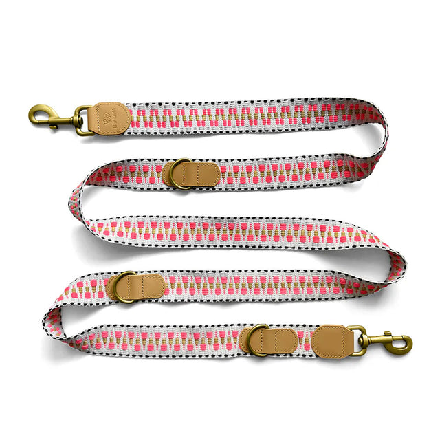 Hey Lana Hundeführleine, 3-fach verstellbar, 2m – Pink/Beige Hundeleine