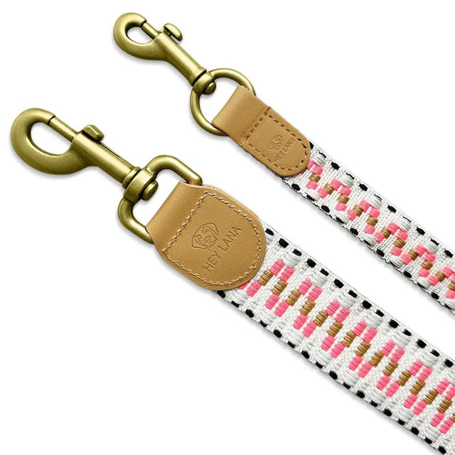 Hey Lana Hundeführleine, 3-fach verstellbar, 2m – Pink/Beige Hundeleine
