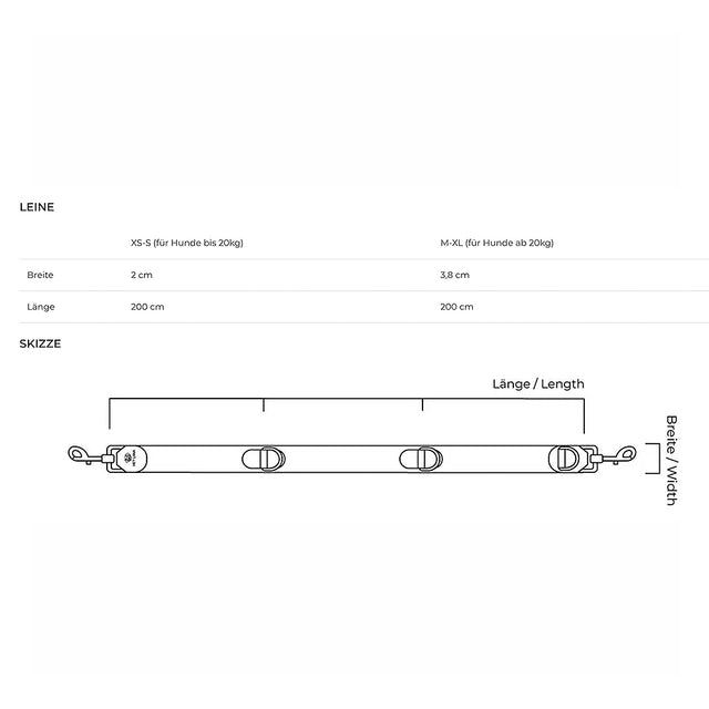 Hey Lana Hundeführleine, 3-fach verstellbar, 2m – Sunset/Eukalyptus Hundeleine