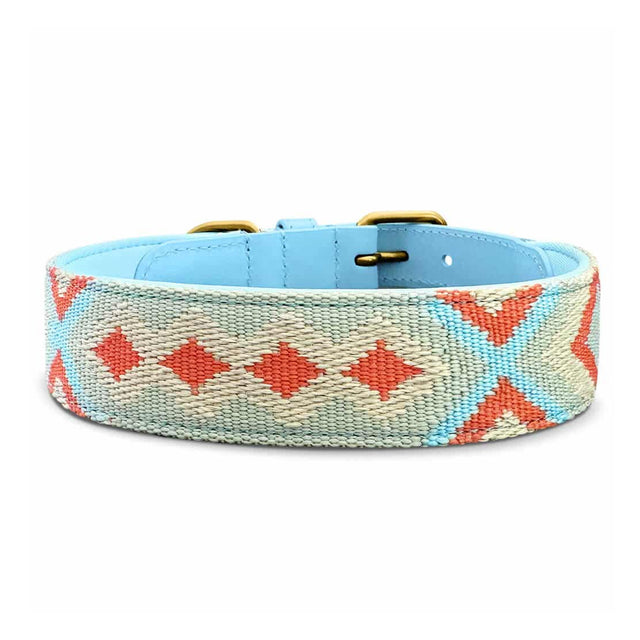 Hey Lana Hundehalsband Gepolstert – Coral/Blau Hundeleine