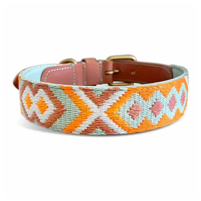 Hey Lana Hundehalsband Gepolstert – Mint/Orange Hundehalsband