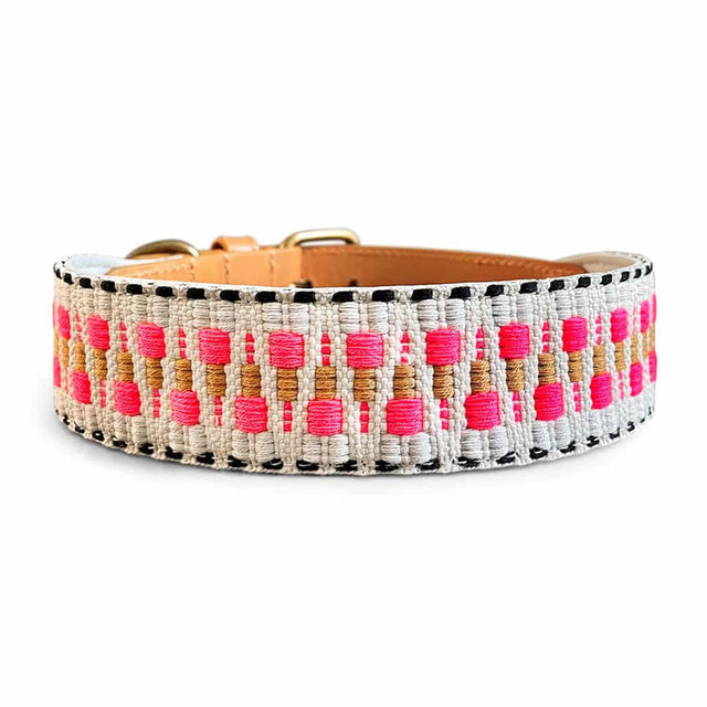 Hey Lana Hundehalsband Gepolstert – Pink/Beige Hundehalsband