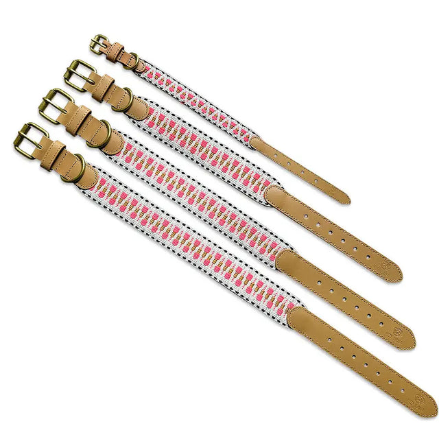 Hey Lana Hundehalsband Gepolstert – Pink/Beige Hundehalsband