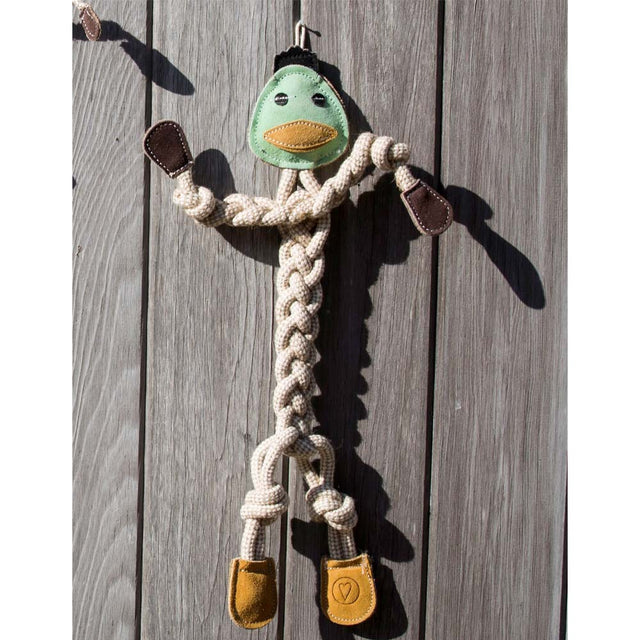 HuggleHounds Hundespielzeug Naturseil, Dilly Duck Knottie Tauspielzeug