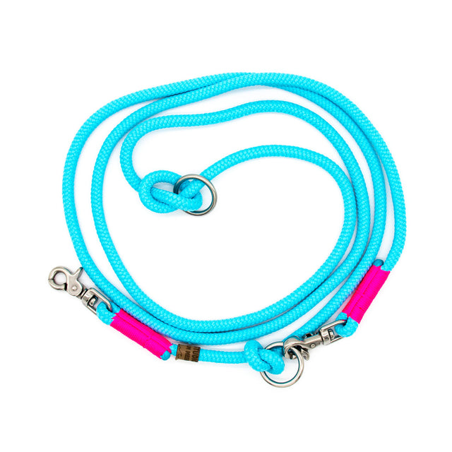 Studio am Meer Hundetauleine Türkis mit Neonpink Hundeleine