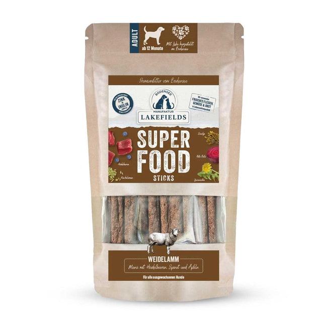 Lakefields Manufaktur Hundeleckerli SUPERFOOD Sticks Weidelamm Fleischsnacks